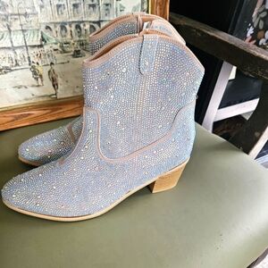 Rhinestone Booties size 10 Brand new.